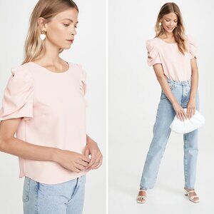 AMANDA UPRICHARD blouse short sleeve Merris Top in Blush